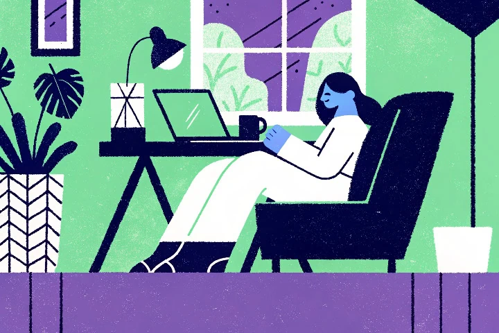 Ilustração trabalho remoto.