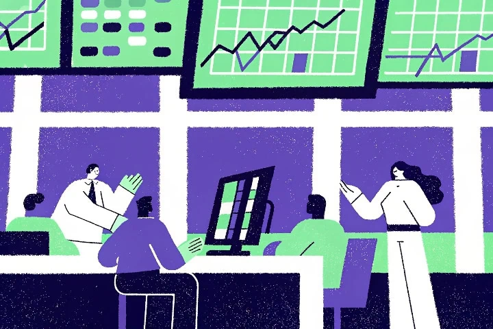 Ilustração sobre mercado financeiro.