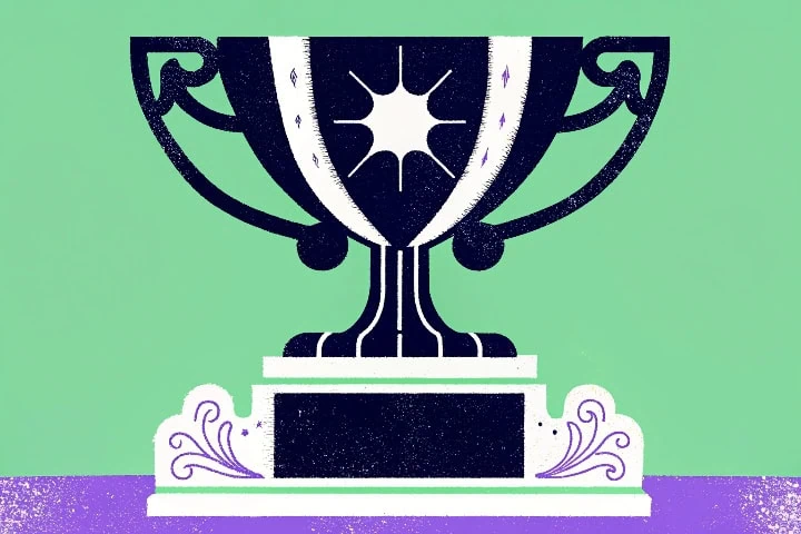 Ilustração de um troféu para simbolizar que a clickCompliance é TOP 1 na categoria LegalTechs no Ranking 100 Open Startups