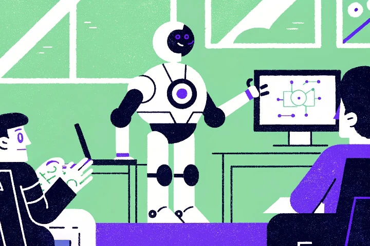Ilustração para simbolizar inteligência artificial e chatbots por inteligência artificial.