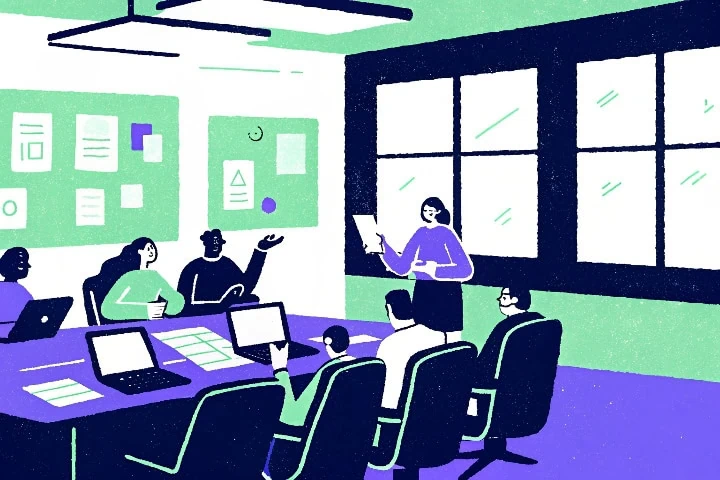 Ilustração para simbolizar gestão de pessoas e Compliance.
