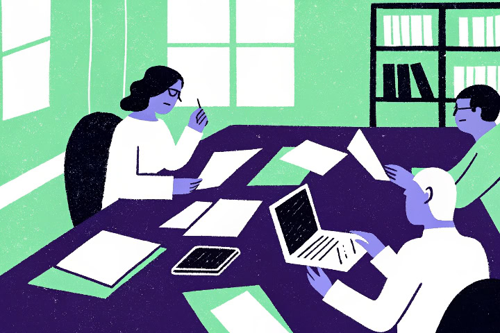 Ilustração para simbolizar um comitê de auditoria.