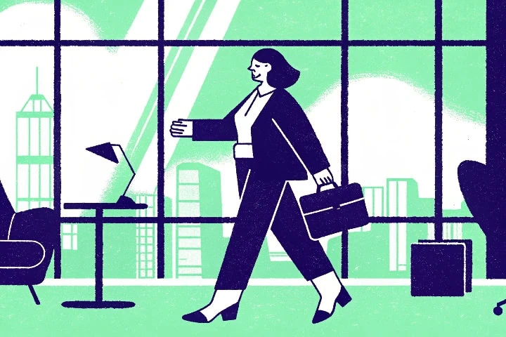 Ilustração de uma mulher de negócios para simbolizar o empreendedorismo feminino.