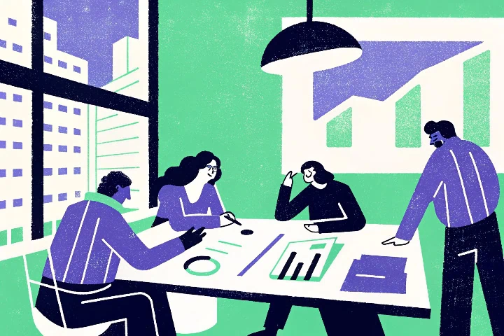 Ilustração para simbolizar uma avaliação de riscos em uma empresa.