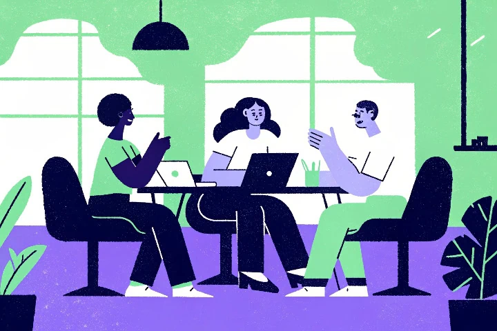 Ilustração para simbolizar comunicação interna e Compliance.
