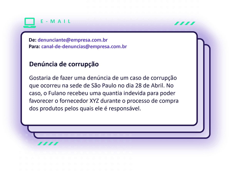 denúncia por email