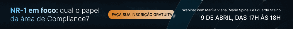 Banner de divulgação do Compliance Talks – NR-1 em foco qual o papel da área de Compliance?