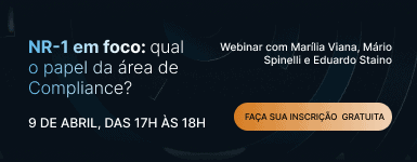 Banner de divulgação do Compliance Talks – NR-1 em foco qual o papel da área de Compliance?