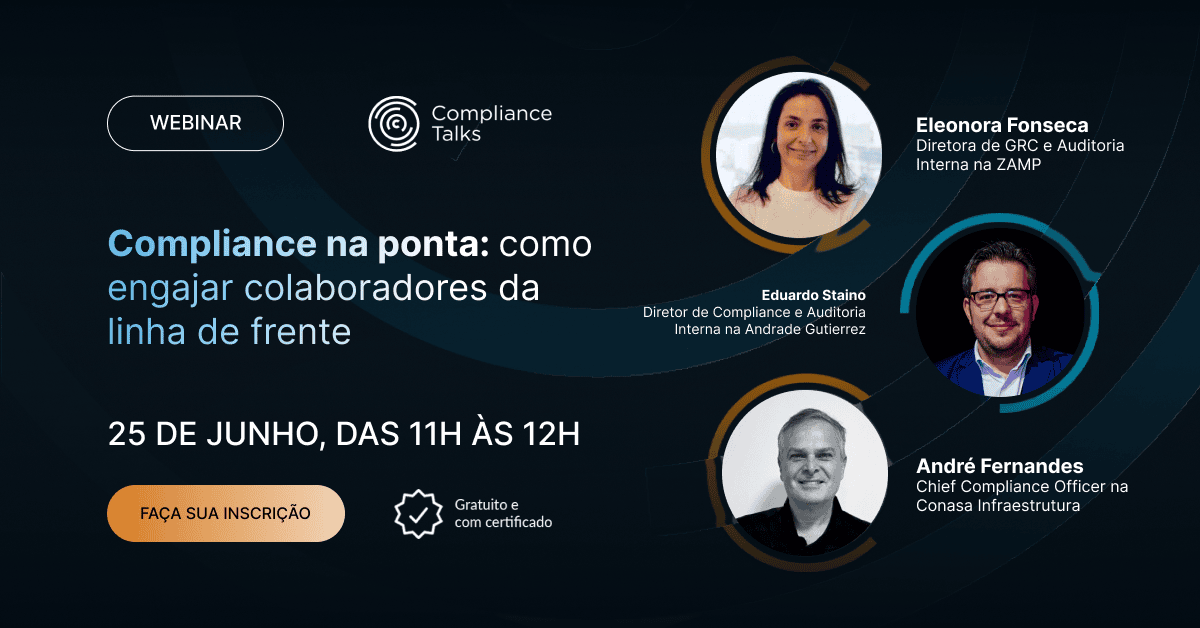 Imagem de divulgação do Compliance Talks – Compliance na ponta: como engajar colaboradores da linha de frente