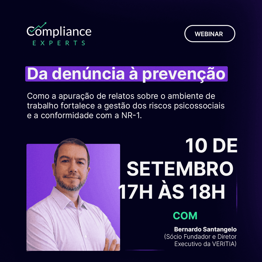 Imagem de divulgação do Compliance Experts - O fim do risco oculto: como a IA transforma tendências de processo em certeza preditiva.