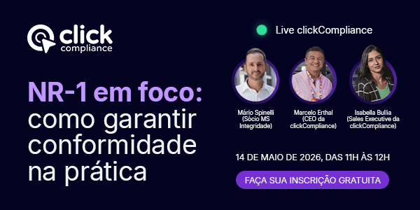 Imagem de divulgação da Live clickCompliance sobre NR-1.